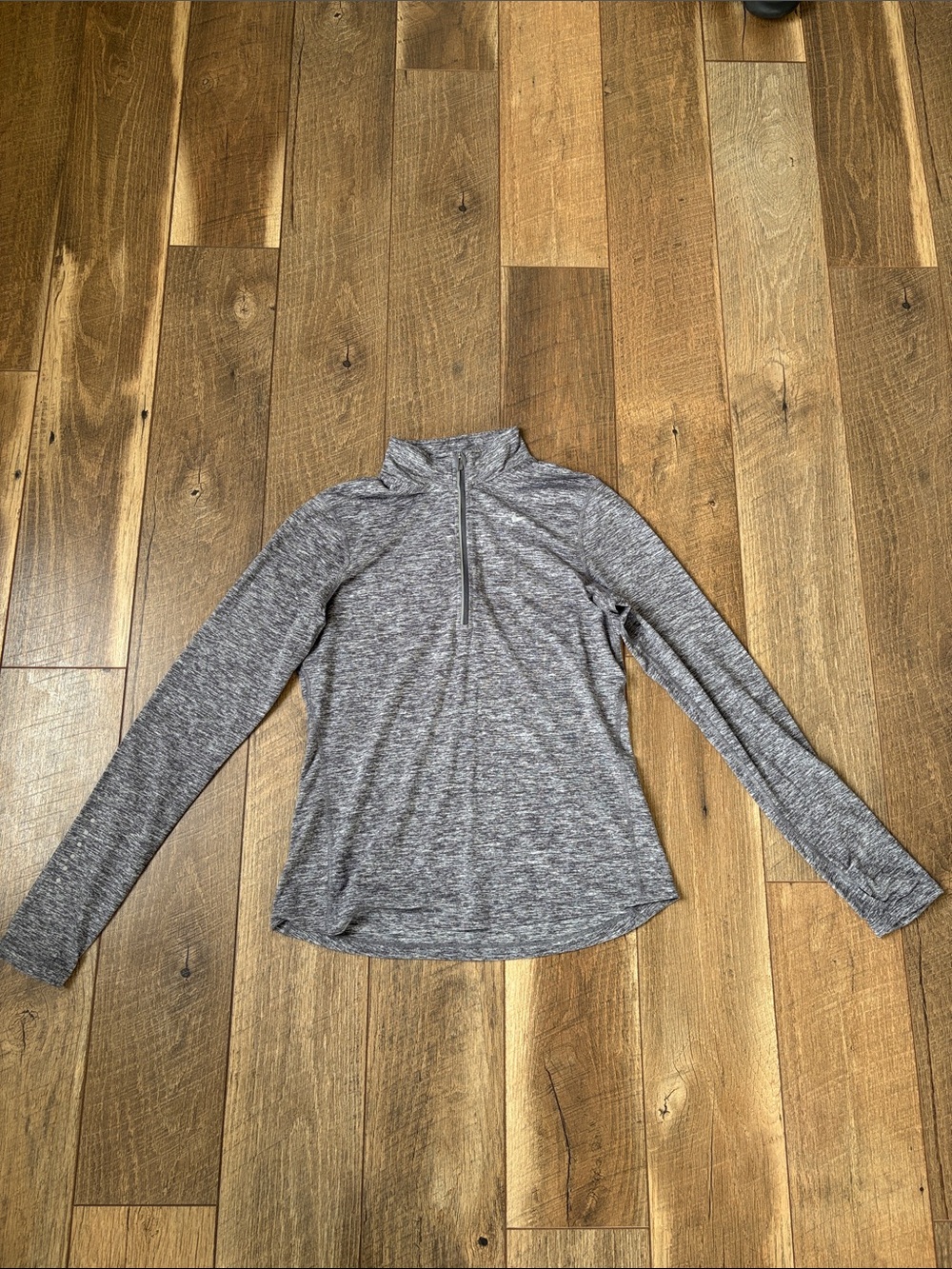 Nike Women's Gray Quarter-Zip Long Sleeve Top